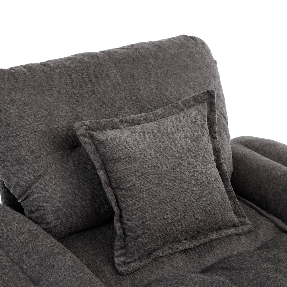 Poltrona girevole 360¡ã oversize in chenille - Xylo - Con cuscino di supporto per camera, soggiorno e cameretta