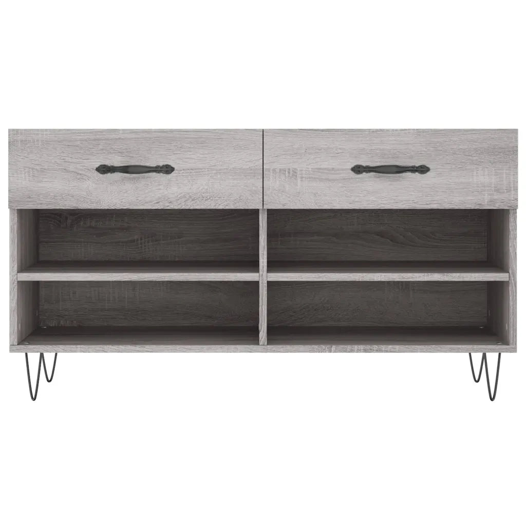 Panca Porta Scarpe | Scarpiera | Mobile per scarpe Grigio Sonoma 102x35x55 cm Legno Multistrato
