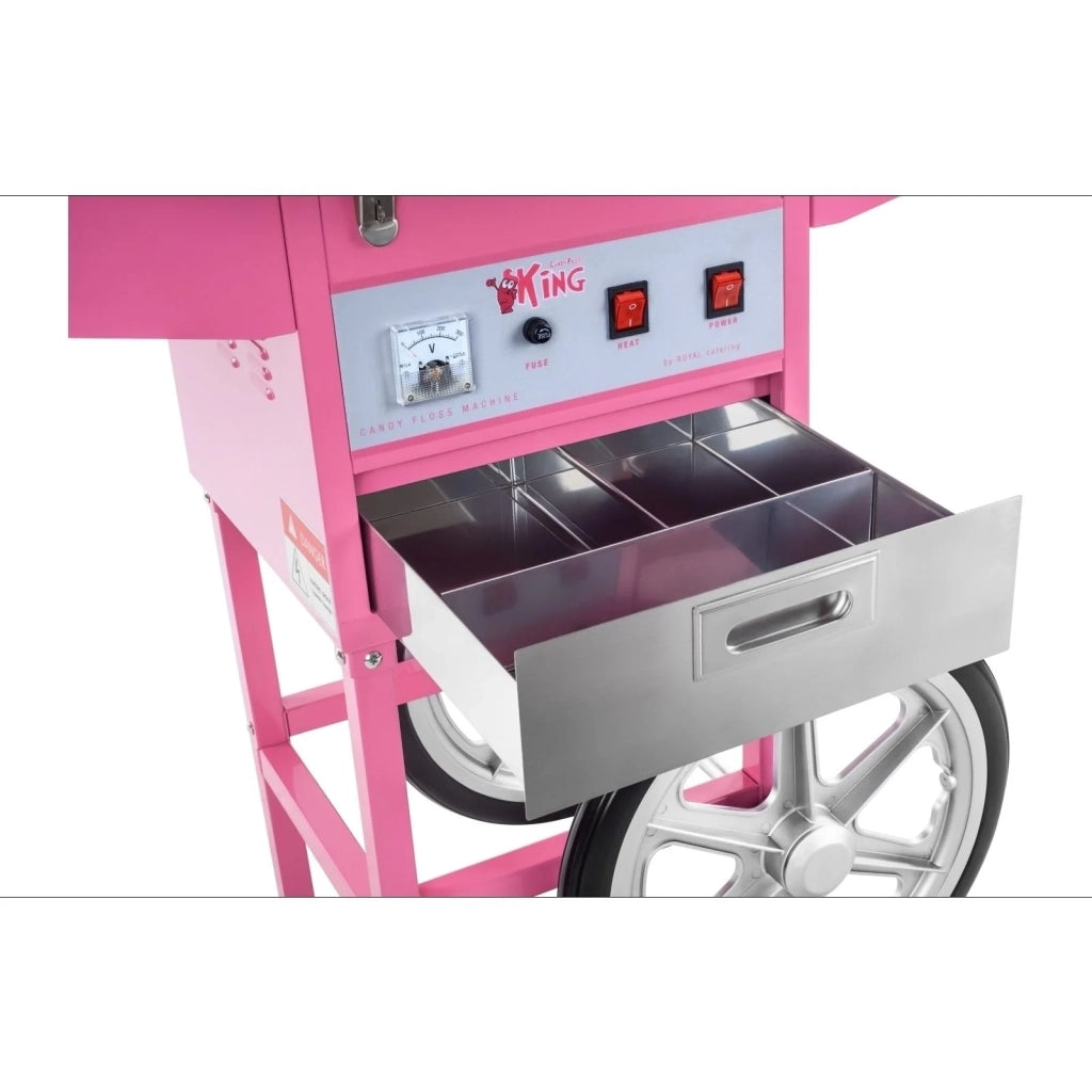 Macchina professionale per zucchero filato diametro 72 cm con carrello e cupola protettiva 3614074