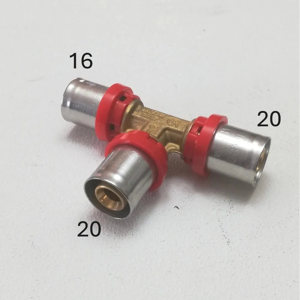 Tiemme raccordo 20 x 20 x 16 a t a pressare per tubo multistrato