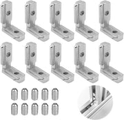 Connettore angolare 90° L-shape - Profilatore in alluminio - Connettore a gomito - 10 pezzi - Inclusi viti - Dimensioni 31x15,1x37 mm
