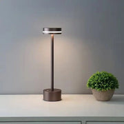 Lampada da tavolo LED senza fili con batteria ricaricabile, 1800 mAh, 3 colori regolabili, ideale per leggere, lavorare da casa, cenare o come lampada da notte – argento