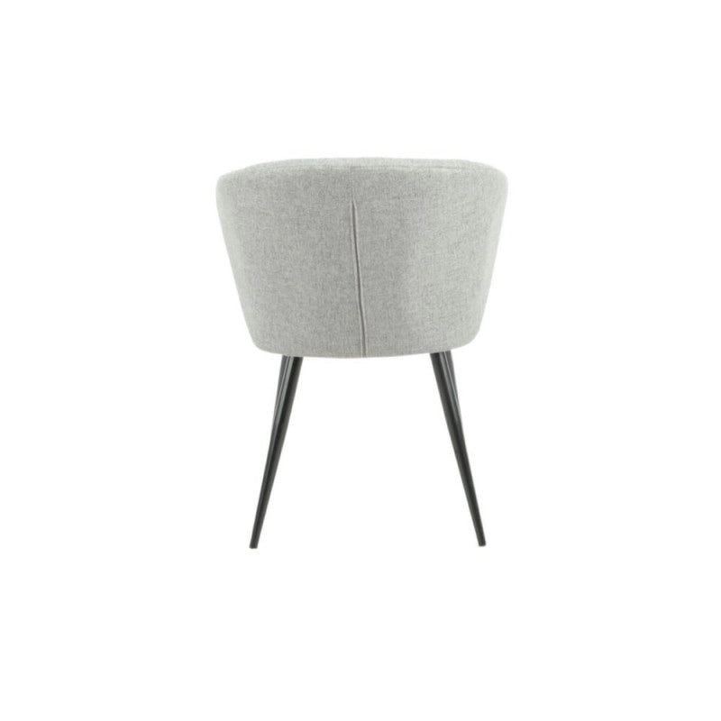 Sedia Krid tessuto grigio chiaro e piedi metallo nero set 2 pezzi