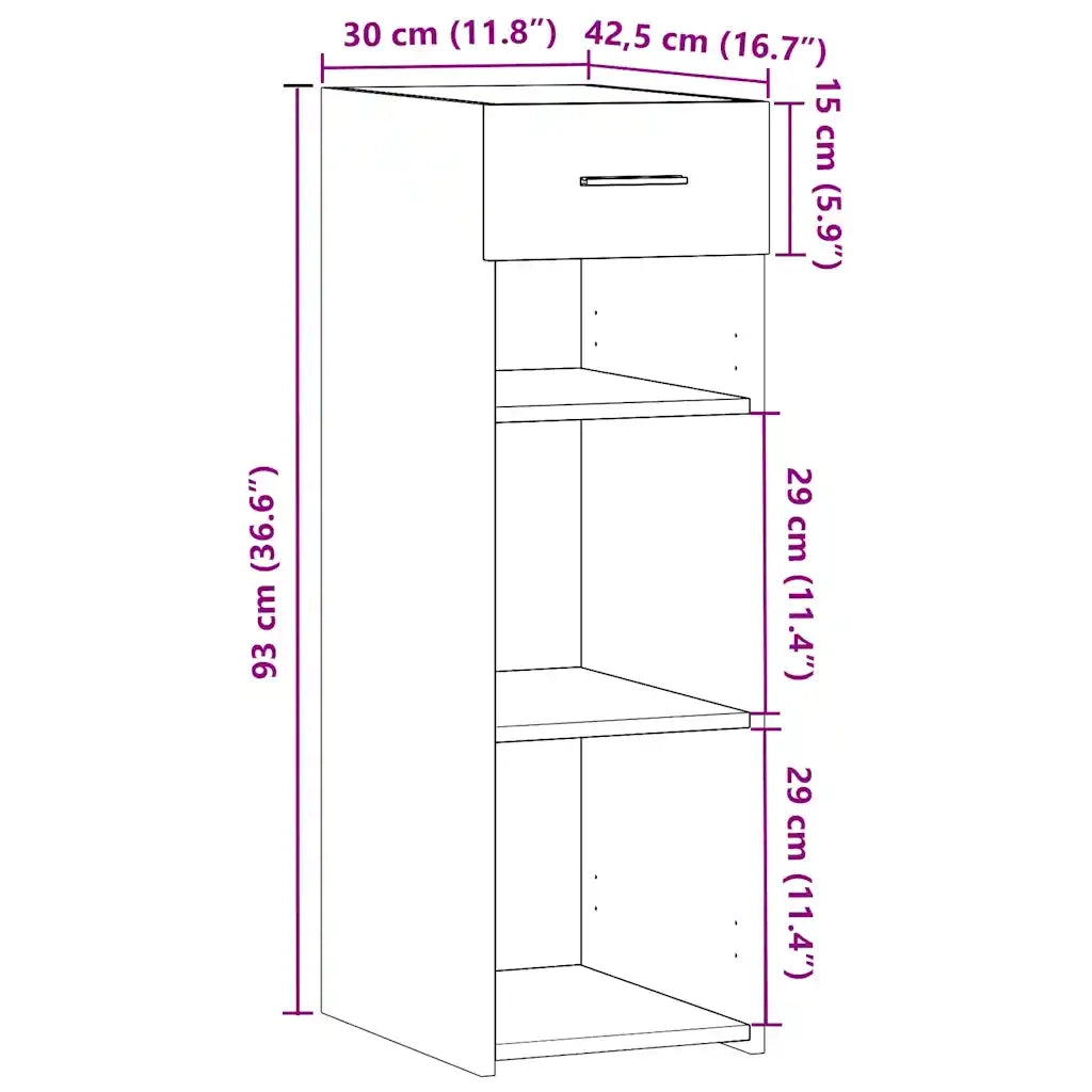 Credenza | Madia | Buffet da pranzo | Armadio da pranzo Nera 30x42,5x93 cm in Legno Multistrato