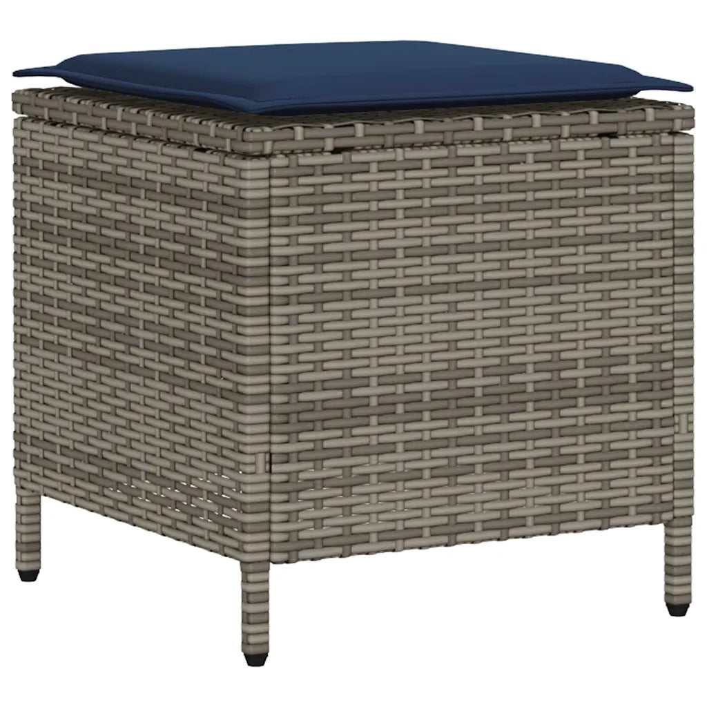 Set Divano da Giardino 6 pz con Cuscini Grigio in Polyrattan 3324584