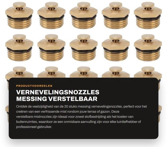 Vernevelingsnozzle 20 pezzi - Acciaio - Bocchetta regolabile - Lotta alla polvere - Sistema di aspirazione esterno - Pressione di lavoro 80-150 kPa