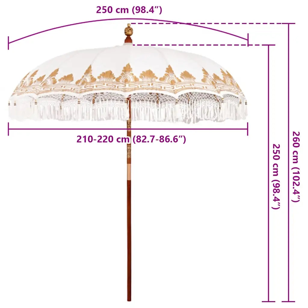 Parasol-Ombrellone da giardino Balinese Crema 215 x 215 x 260 cm