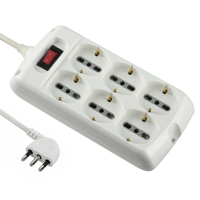 MULTIPRESA UNIVERSALE CON 6 SCHUKO 10/16A CON INTE