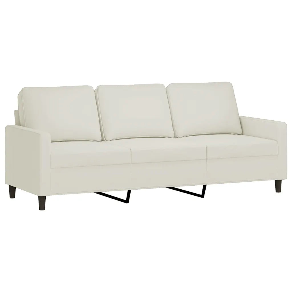 Set di Divani 2 pz con Cuscini Crema in Velluto 3201524