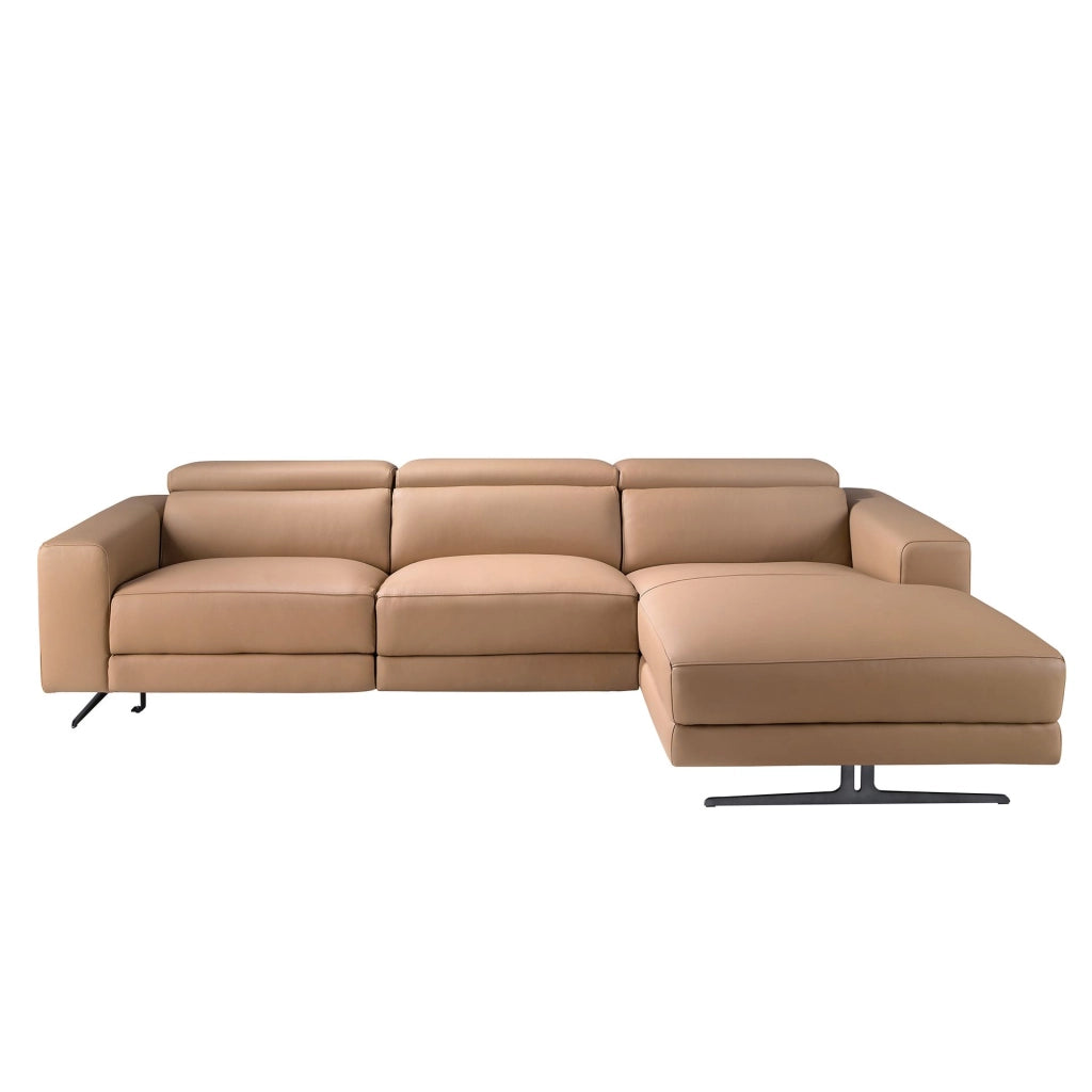 Divano chaise longue relax destra in pelle marrone