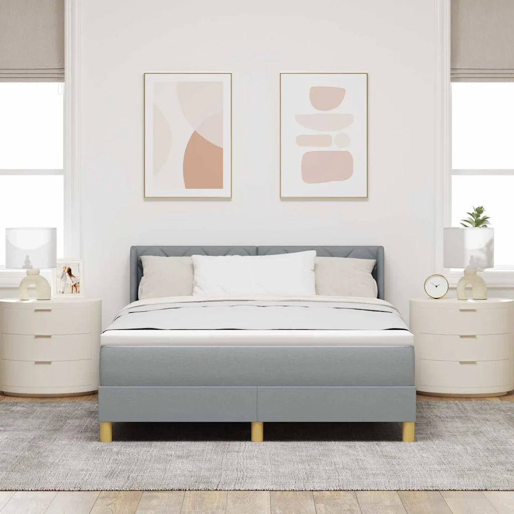 <strong>Letto a Molle< / strong> Grigio chiaro 160 x 200 cm