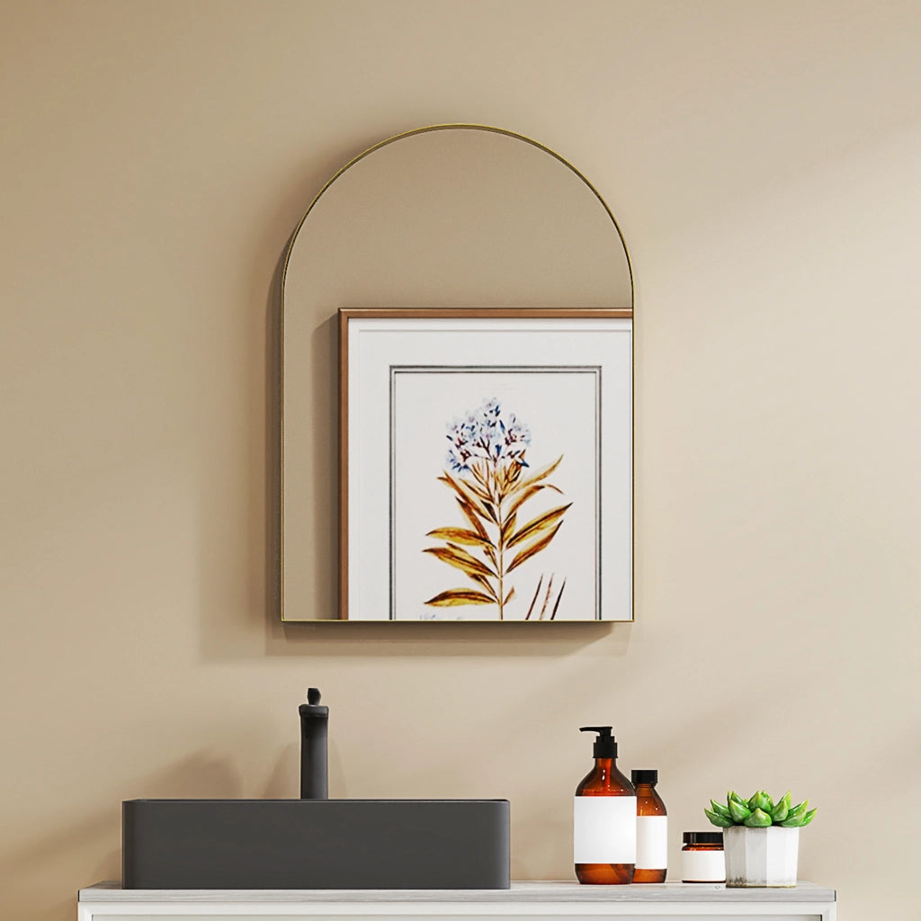 Specchio da parete con cornice in legno ¨C zephmum ¨C 50x70 cm oro