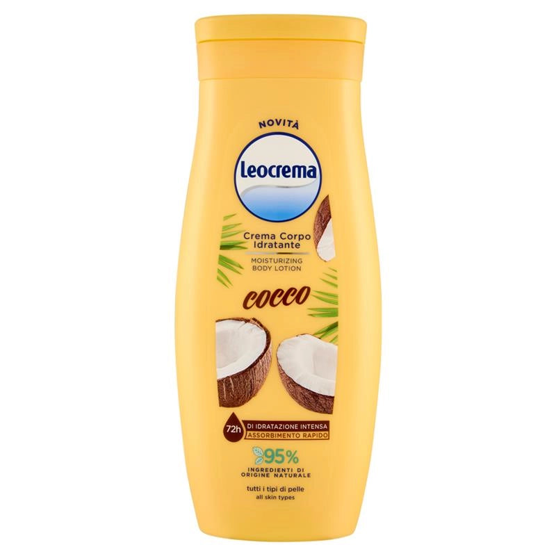 LEOCREMA CREMA CORPO IDRATANTE FLUIDA IDRATAZIONE INTENSA COCCO, ASSORBIMENTO RAPIDO 250ML