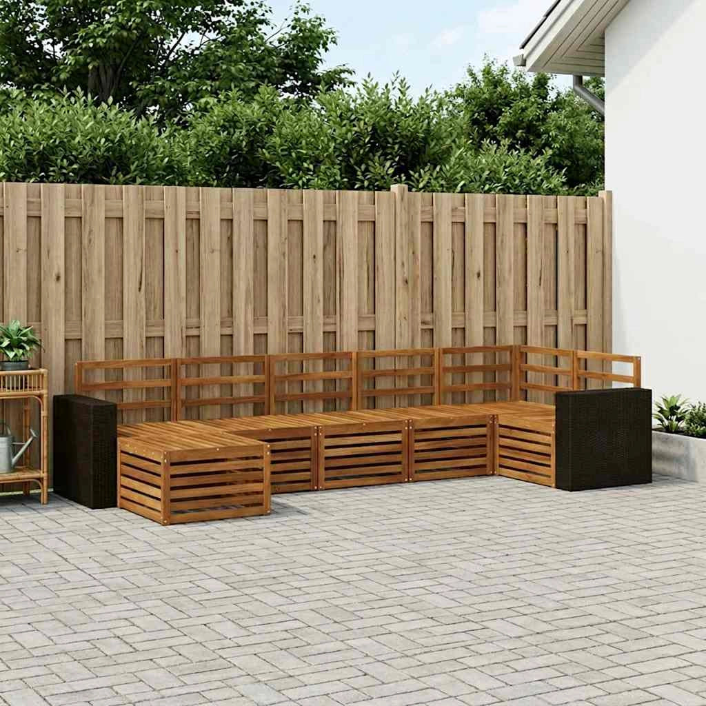 Set di divani da esterno 7 pz Naturale 3384630