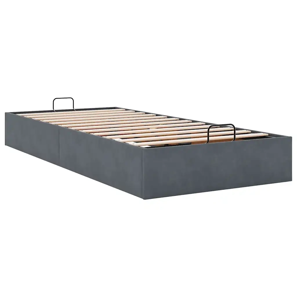 Struttura Letto Pouf senza Materasso-Giroletto con contenitore 80x200 cm Velluto 463441