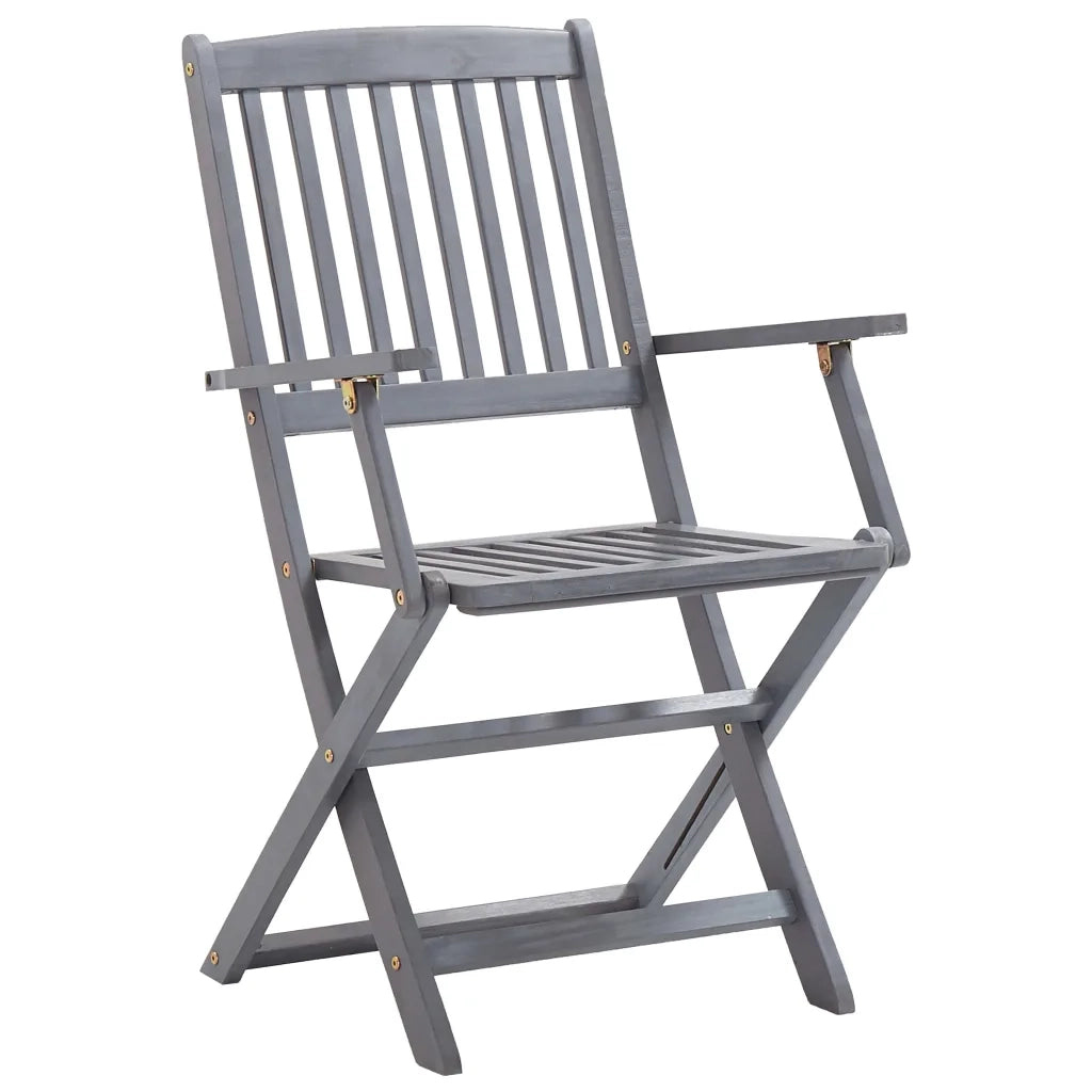 Sedie da Giardino Pieghevoli 4pz con Cuscini in Massello Acacia 3064527