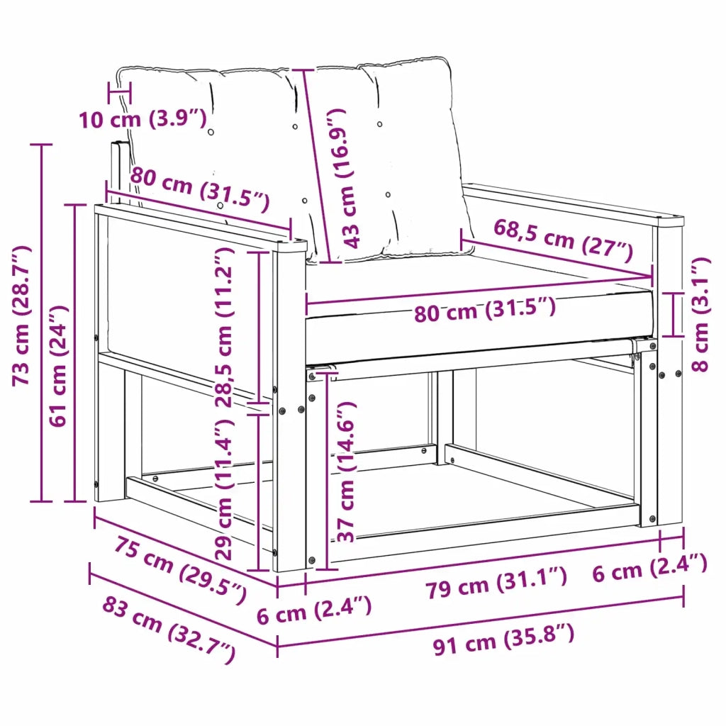 Legno di Acacia Massello e Textilene 3438892