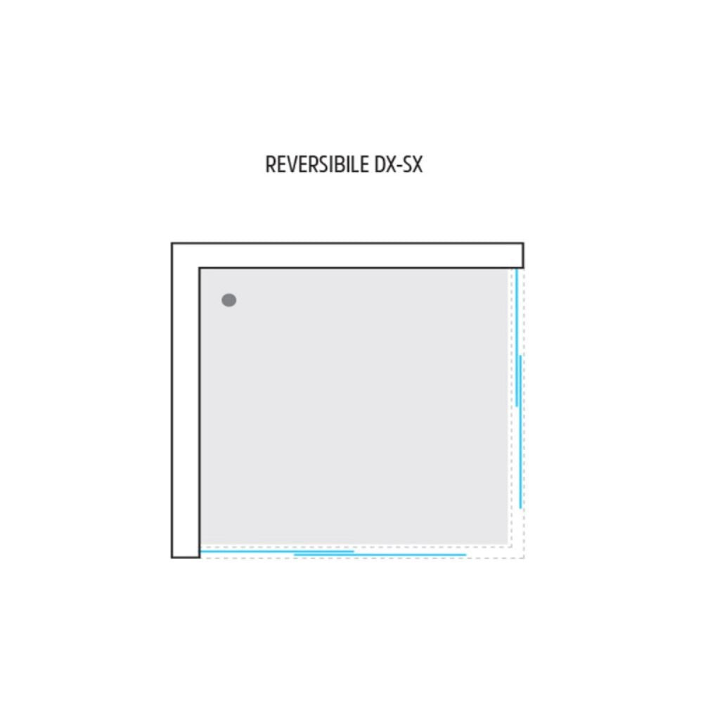 Box cabina doccia angolare con due ante scorrevoli in cristallo temprato trasparente *** misure 76.5-79.5x96.5-99.5xh...