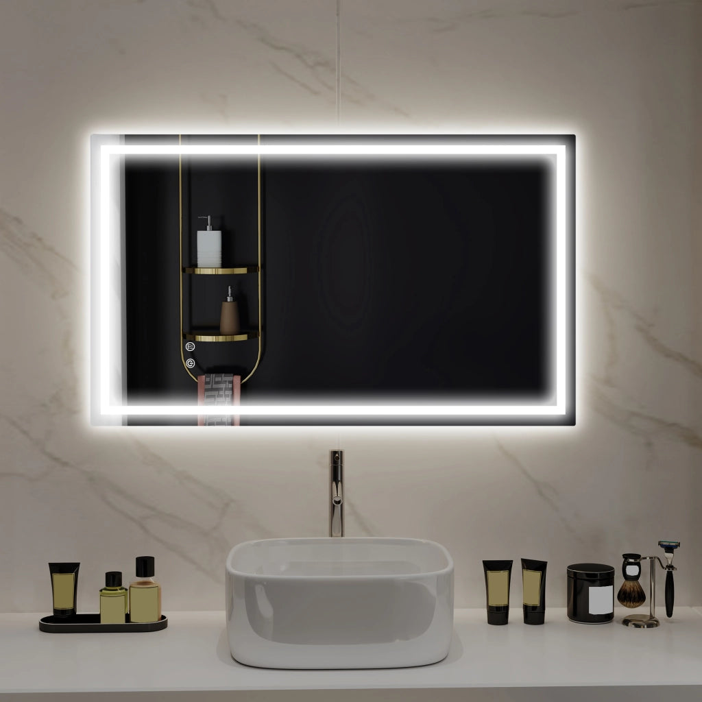 Specchio da Bagno LED Antivaho ¨C Zephmum ¨C 100x60 cm Bianco