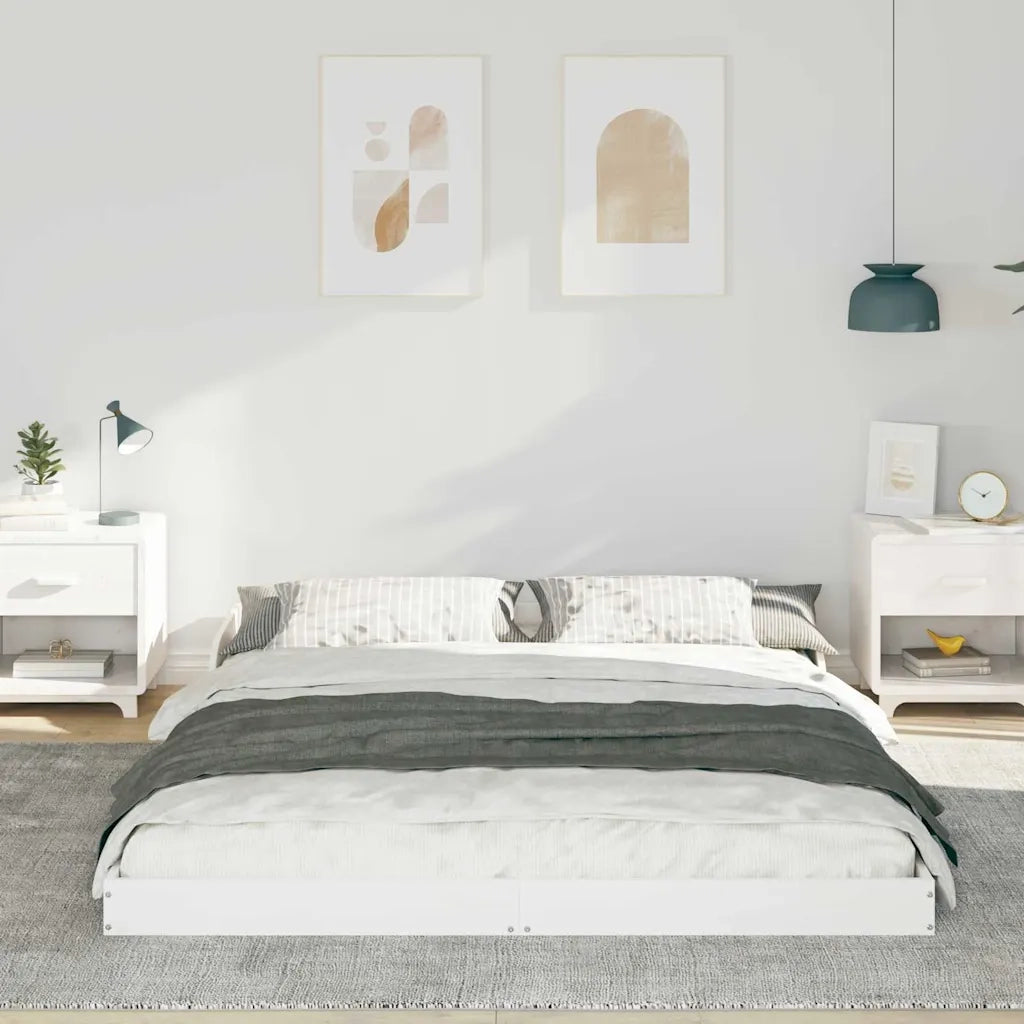 Struttura del letto-Giroletto-Rete del Letto Bianco 160 x 210 cm Pino massello 741006