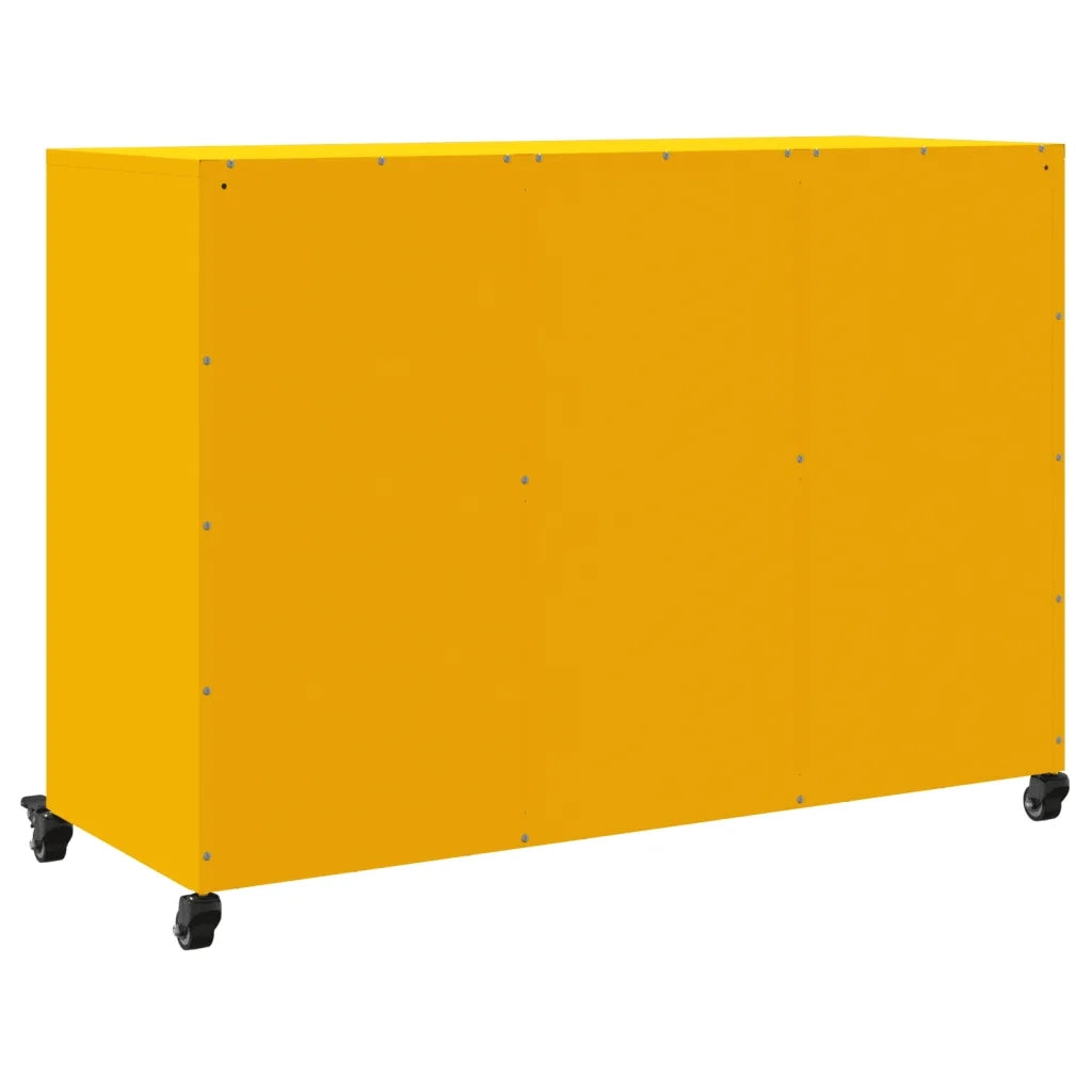 Credenza-Buffet-Armadio da cucina Giallo Senape 100,5x39x72 cm in Acciaio