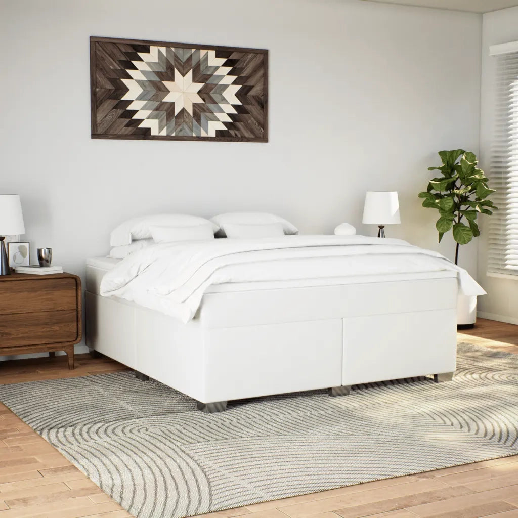 Giroletto a Molle con Materasso Bianco 180x200 cm in Similpelle 3285222