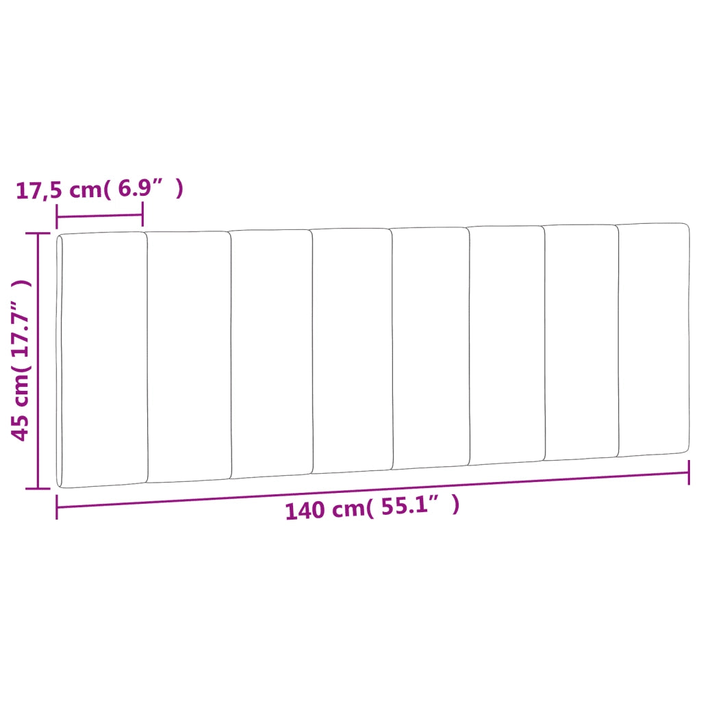 Cuscino Testiera Hanko Nero 140 cm in Velluto 374671