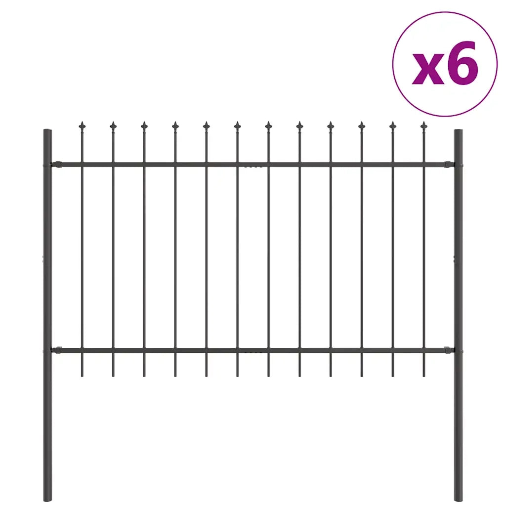 Recinzione per Giardino 6 pcs Grigio 10,2 x 0,8 m 3334109