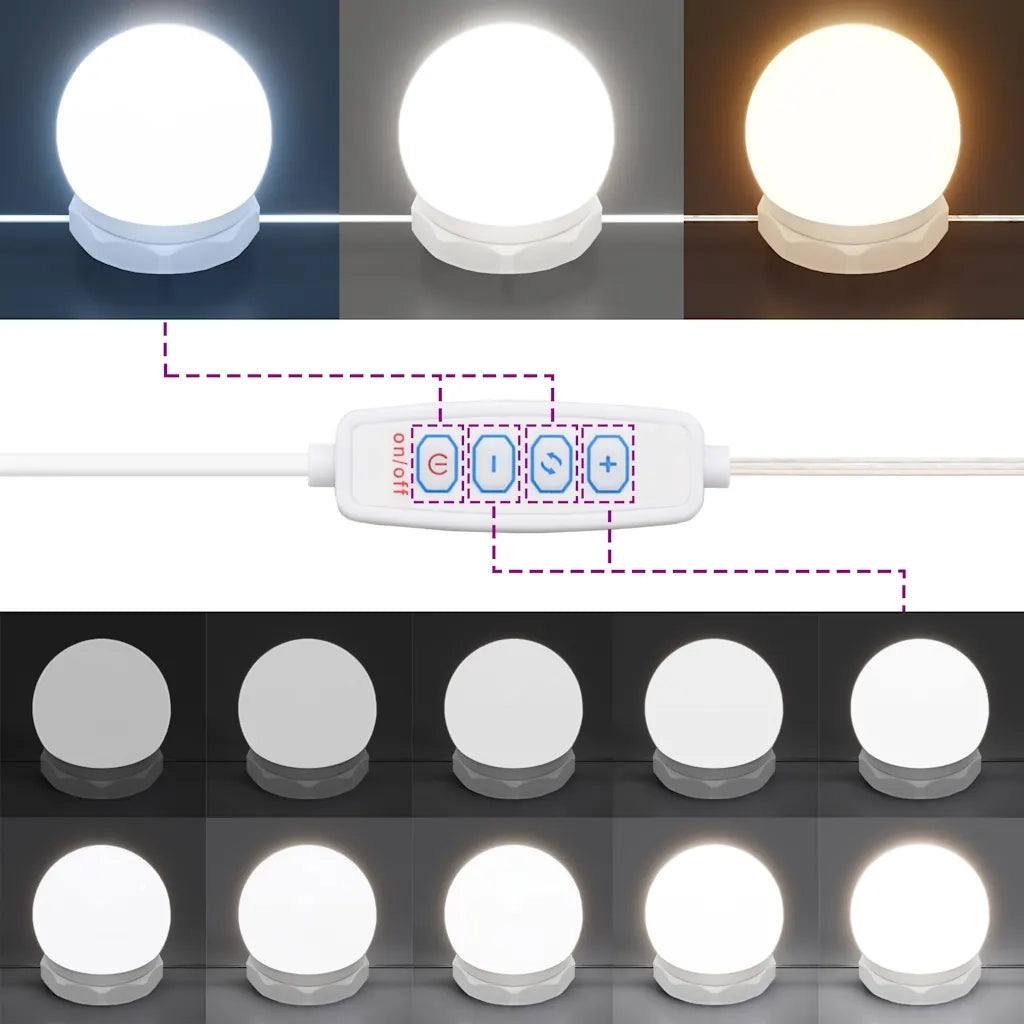 Toeletta | Tavolo da Trucco con Luci LED Rovere Fumo 90x42x132,5 cm