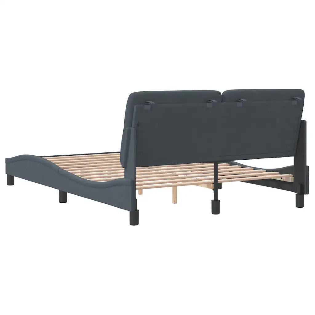 Giroletto senza Materasso-Struttura Letto Grigio Scuro 140x200 cm Velluto 771914