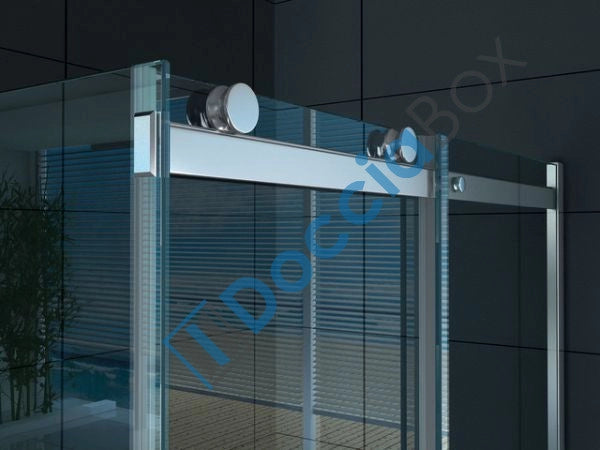 Box Doccia in Cristallo 8 MM Due Lati Fisso piu' Porta Scorrevole - Misura: 70 x 120 x h195