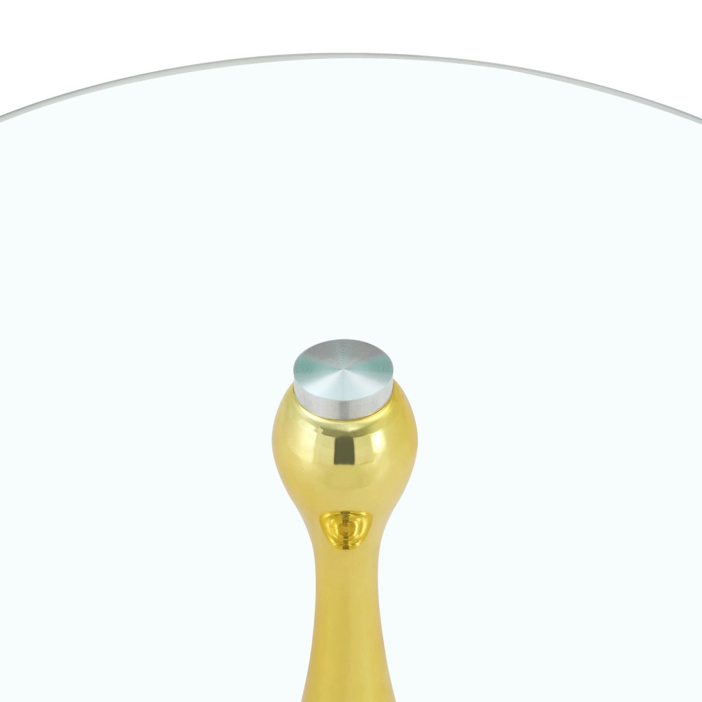 Tavolino basso rotondo in vetro temperato con base in metallo dal design moderno per soggiorno e camera da letto oro