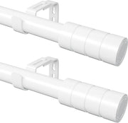 Telaio per tenda in alluminio regolabile e estendibile per soggiorno e camera da letto - 220-400 cm, Bianco (Set a 2 pezzi)