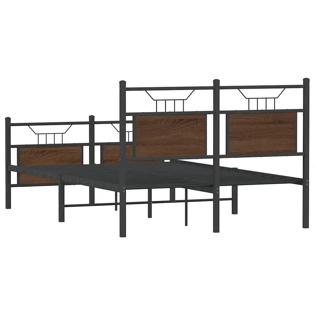 Giroletto senza Materasso-Struttura Letto Rovere Marrone 120x200 cm Truciolato 643215