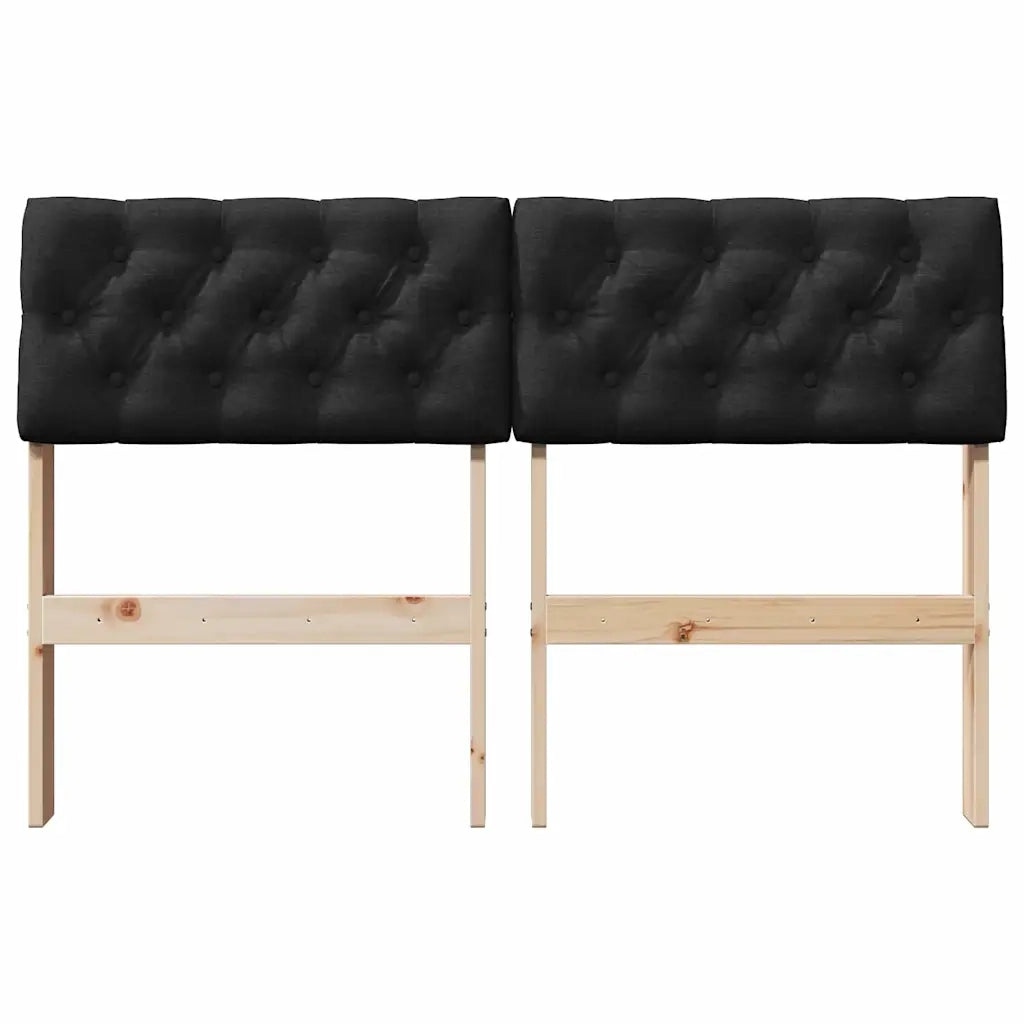Testiera | Testata imbottita Nero 120 cm Pino massello
