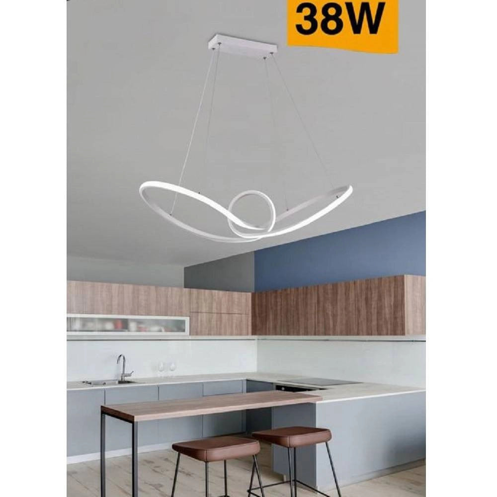 Trade Shop - Lampadario Led Moderno Intrecciato Sospensione 38 W Luce 6500k 3000k 4000k A07-b -