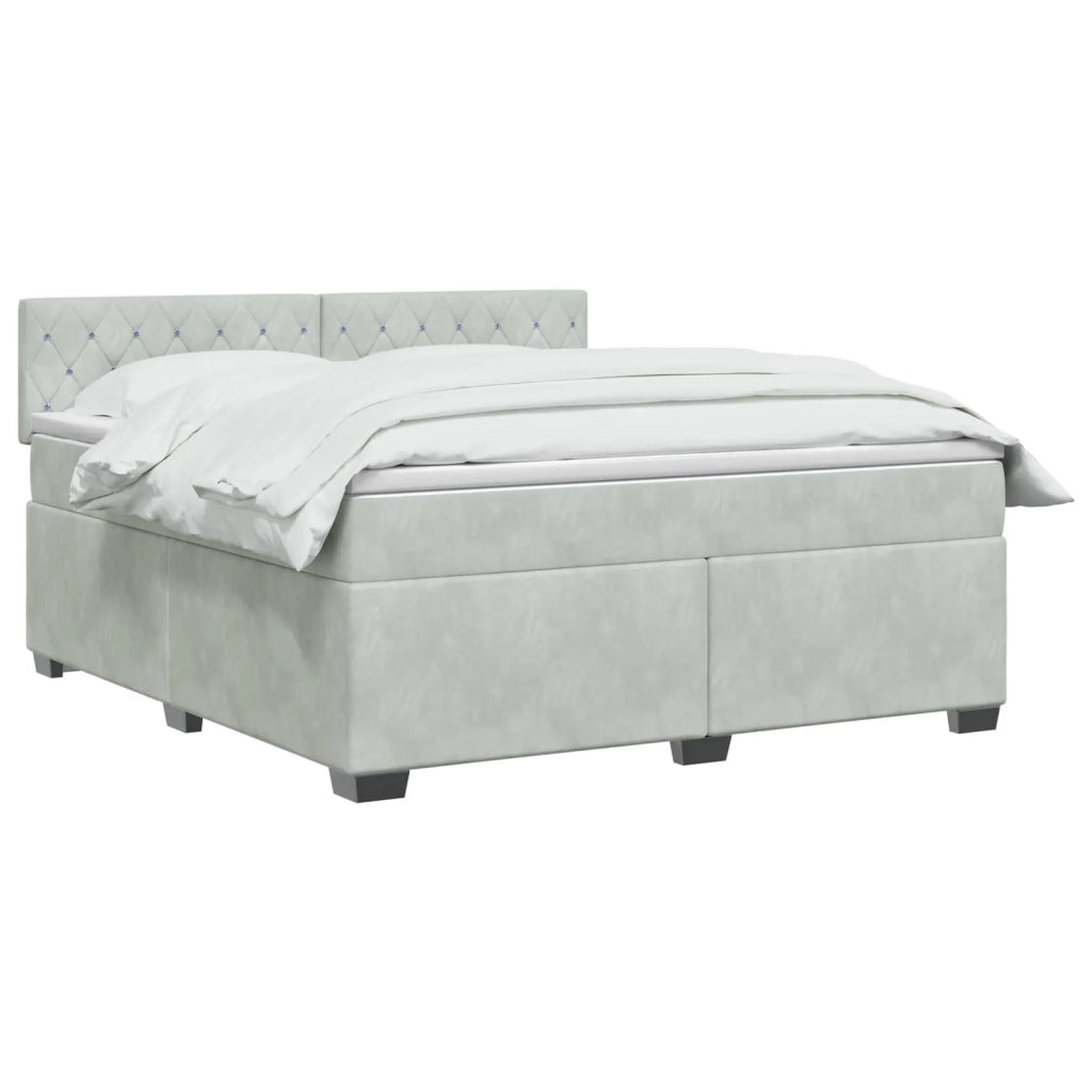 Letto box spring con materasso Grigio Chiaro 160 x 200 cm 3450740