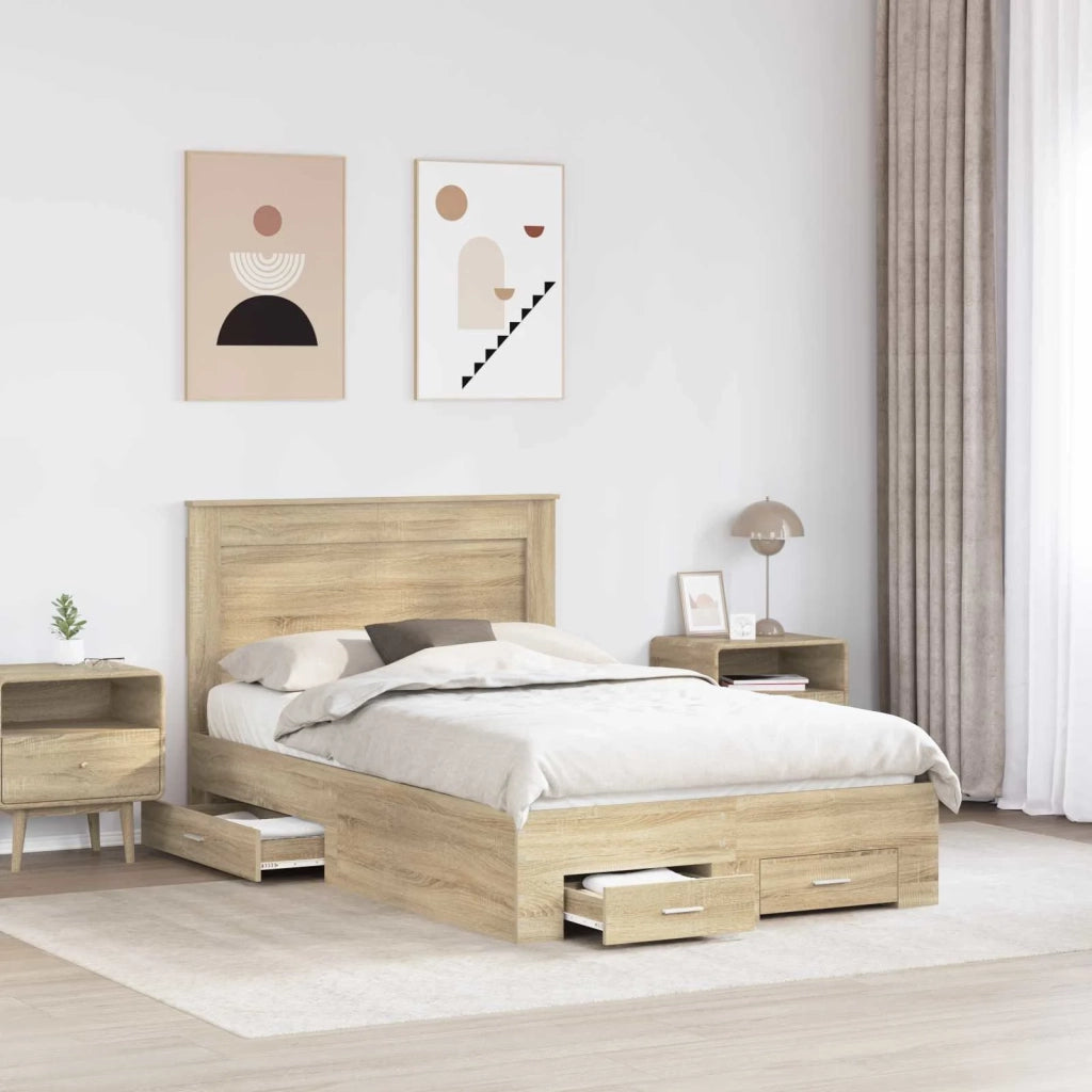 Struttura del letto con cassetto con testiera Legno multistrato