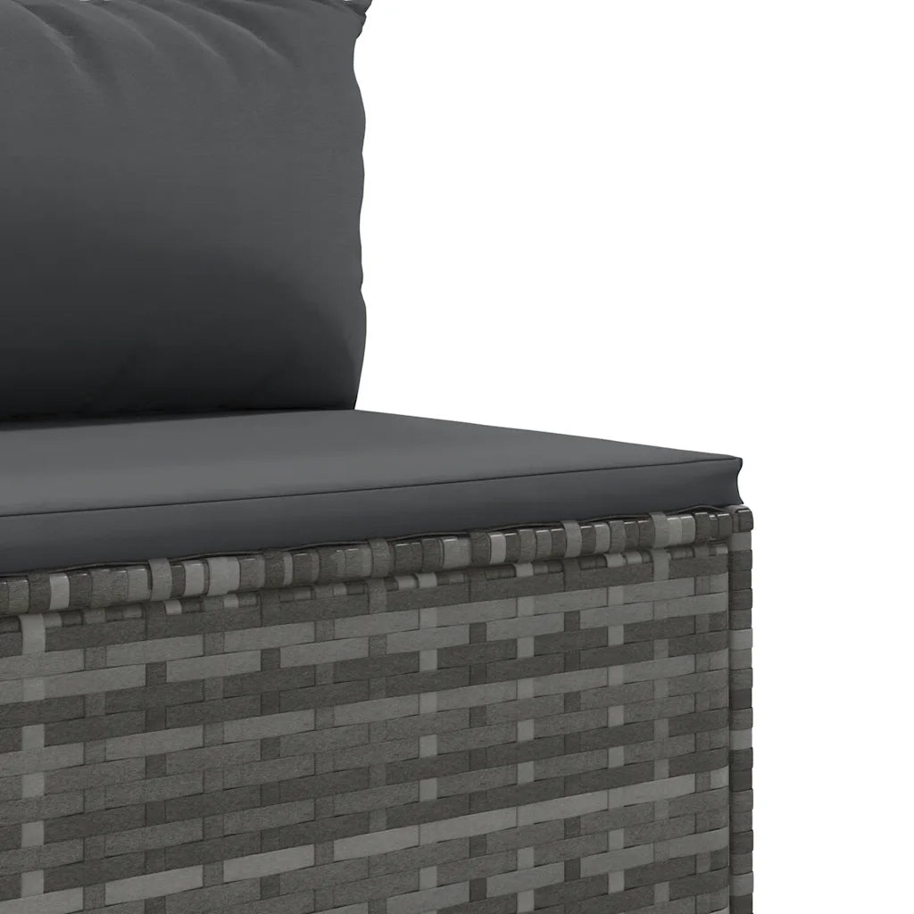 Set Divano da Giardino 5 pz | Set Salotto da Giardino con Cuscini Grigio in Polyrattan