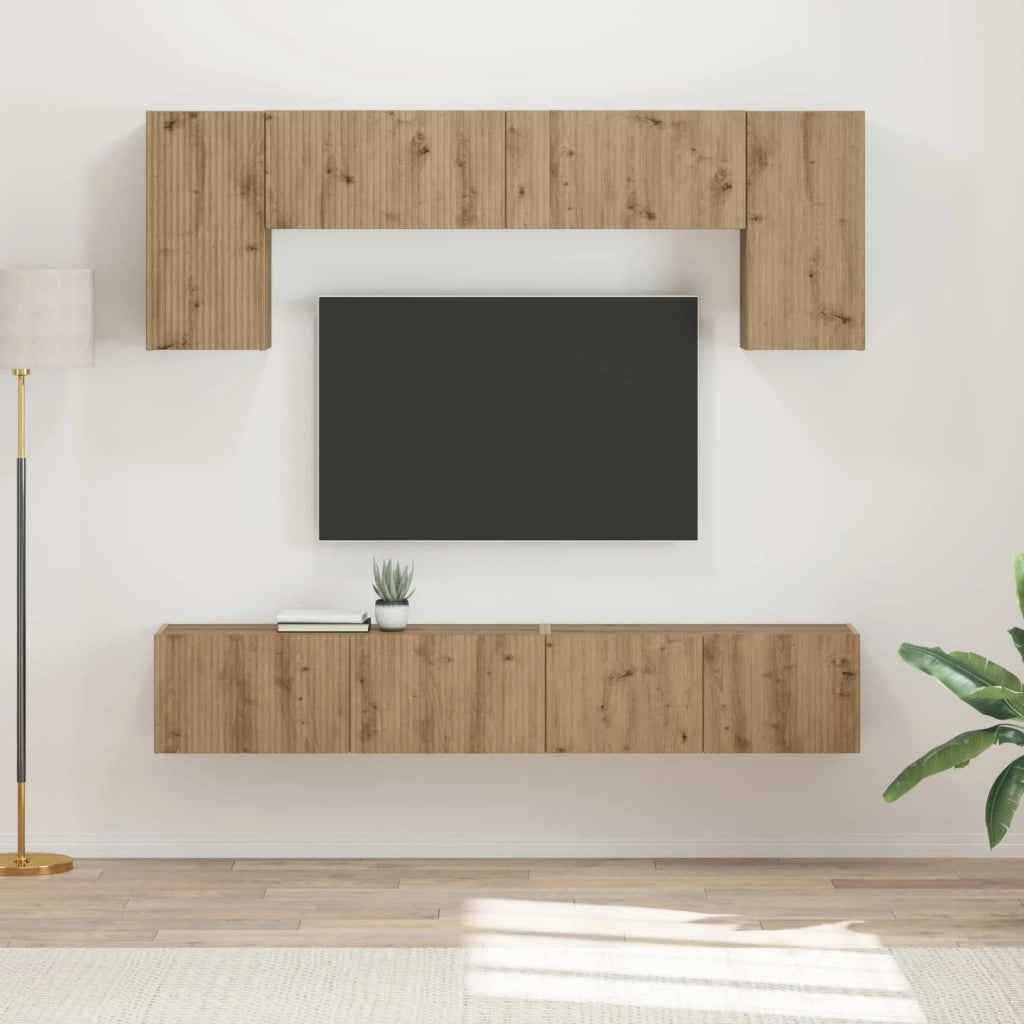 Set mobile TV 5 pcs Rovere fumé Legno multistrato 3409056
