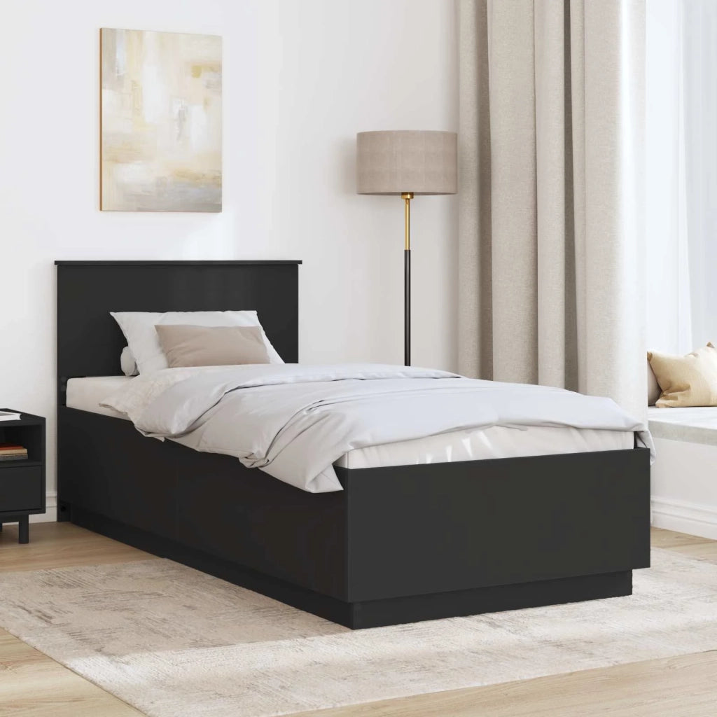 Struttura del letto Nero 90 x 200 cm Legno ingegnerizzato 3408209