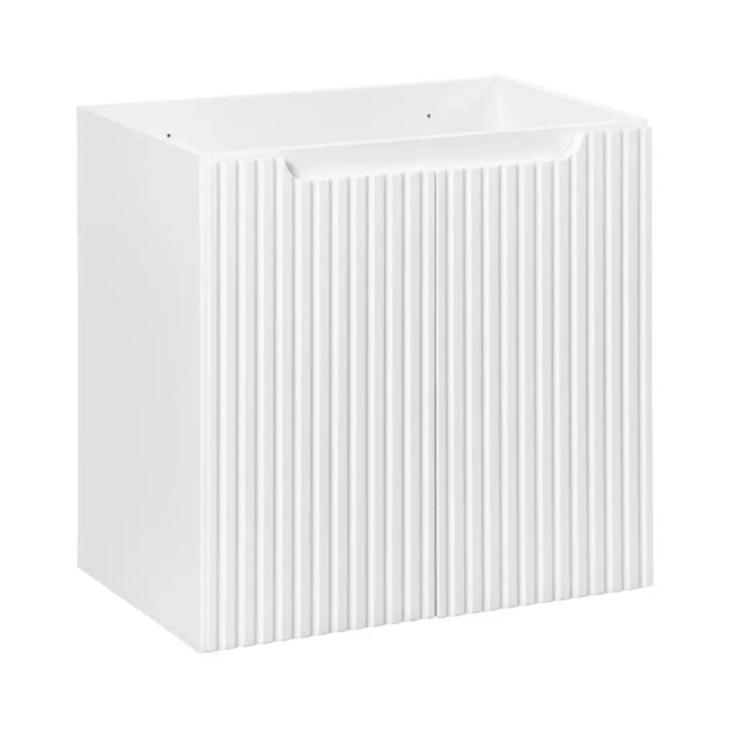 Set VANO bianco 170cm: mobili sotto lavabo con nicchie visibili a cassetti e armadietti + due lavabi da appoggio + colonna