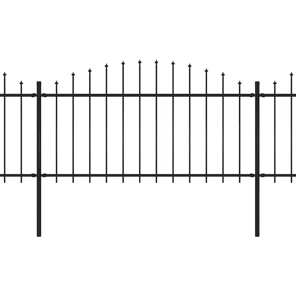 Recinzione da Giardino con Punta a Lancia in Acciaio 671x150 cm Nero 277733