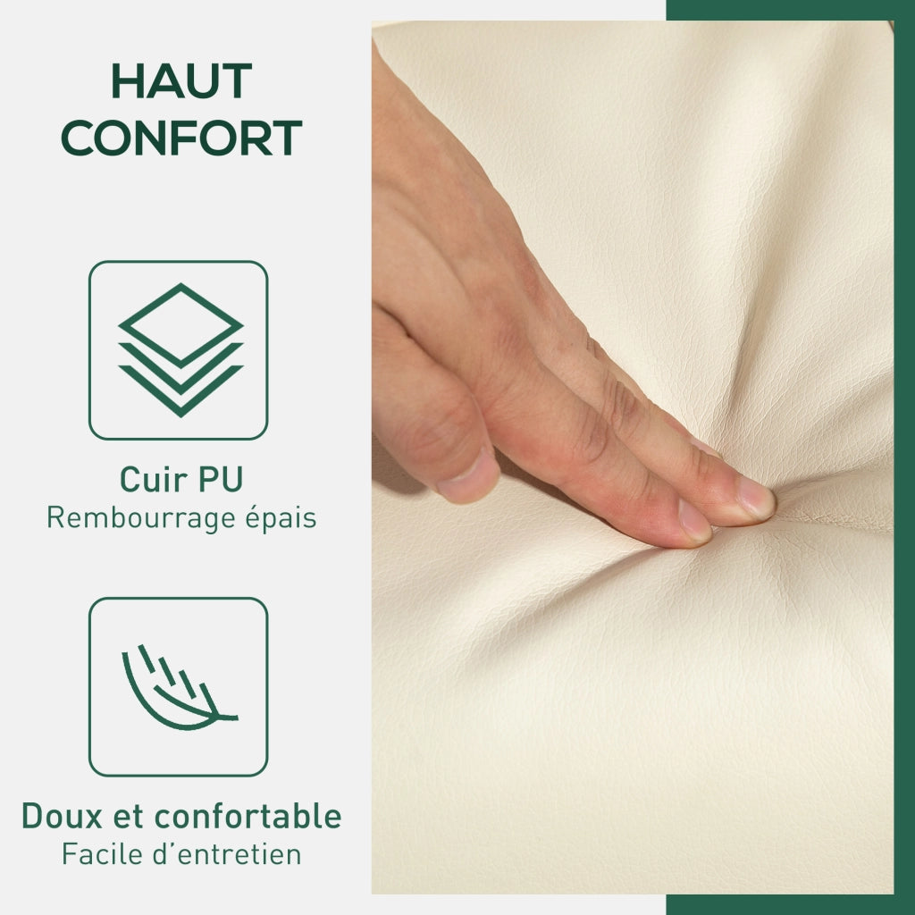 Poltrona relax girevole 360¡ã con poggiapiedi reclinabile ¨C Xylo ¨C tessuto crema 80x86x99