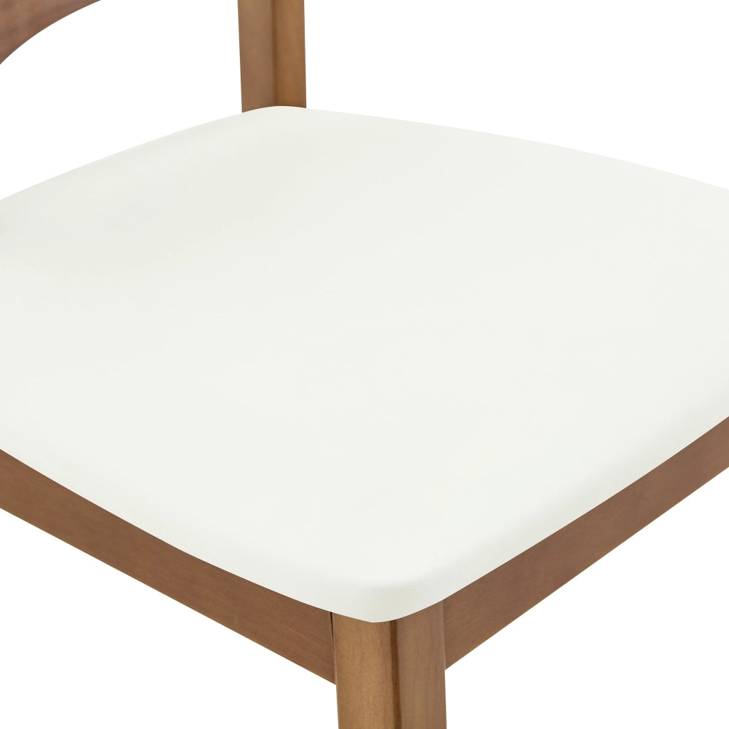 Set di 2 sedie da pranzo con schienale a farfalla e seduta imbottita in legno di caucciù bianco