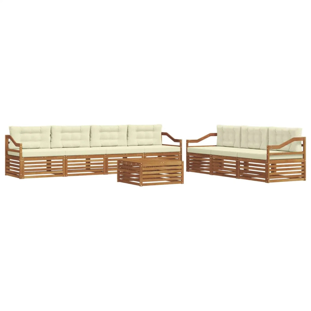 Set di divani da esterno con cuscino 8 pcs Naturale e Crema 3373155