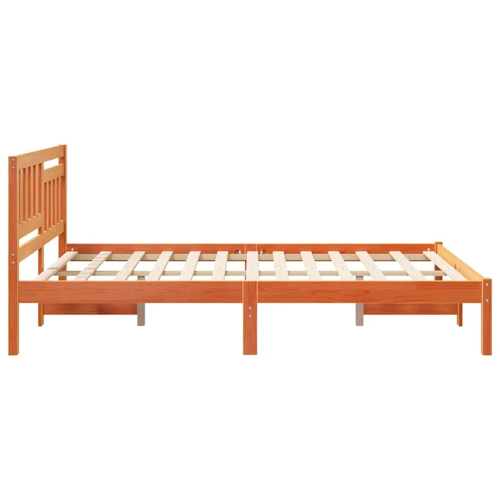 Struttura del letto con testiera Cera marrone 135 x 190 cm