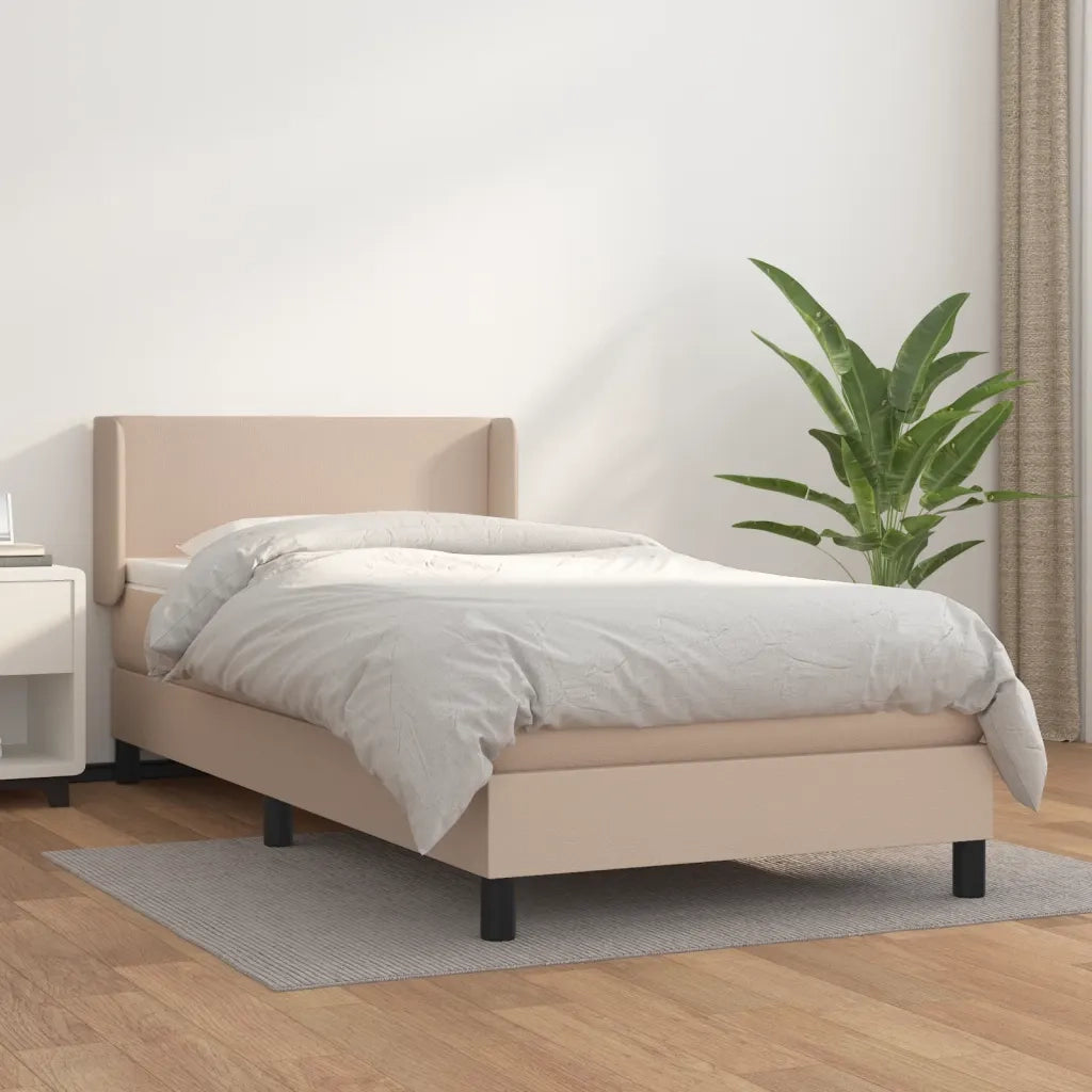 Giroletto a Molle con Materasso Cappuccino 100x200cm Similpelle