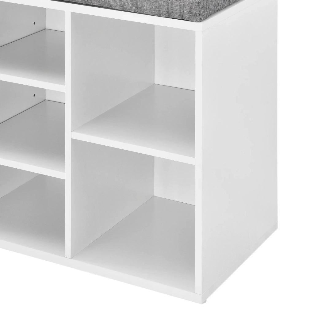 Scarpiera mobile contenitore MDF poliestere 103 cm bianco/grigio 03_0002846