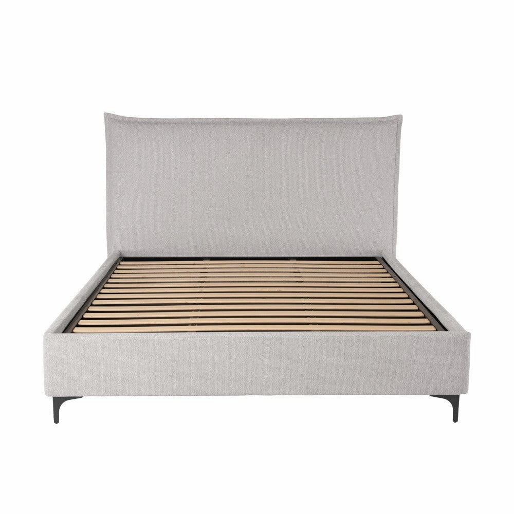 Letto matrimoniale Line contenitore in tessuto Aragon 80 light grey